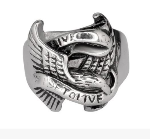 Gents Live To Ride Ring Stainless Steel