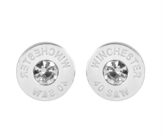 Bullet Earrings Stainless Steel Imitation Diamonds