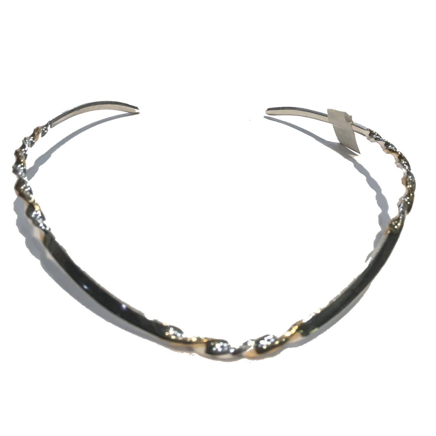 SLIDE CHOKER 2 TONE WITH TWIST RHODIUM PLATED 1/8