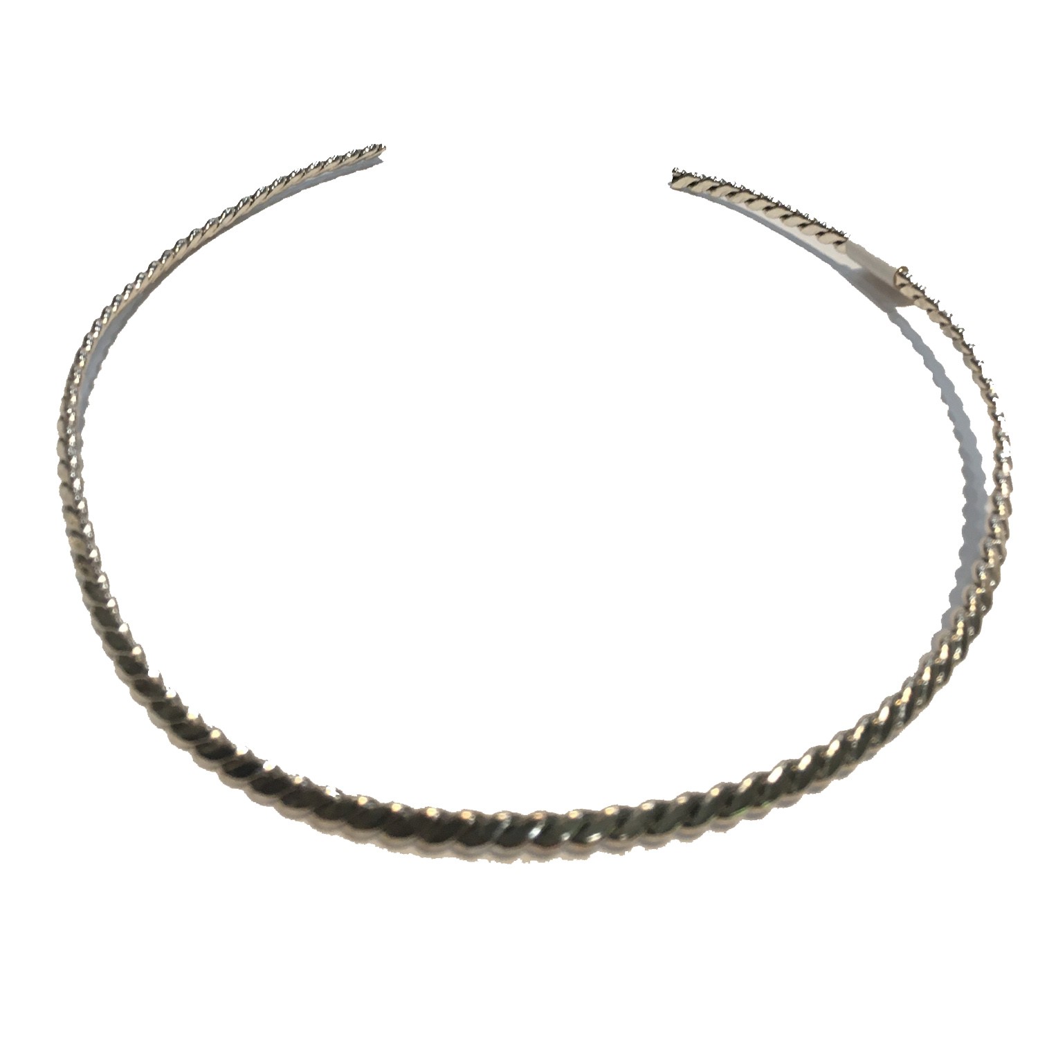 SLIDE CHOKER SILVER ULTRA THIN LEAF DESIGN RHODIUM PLATED 3/16