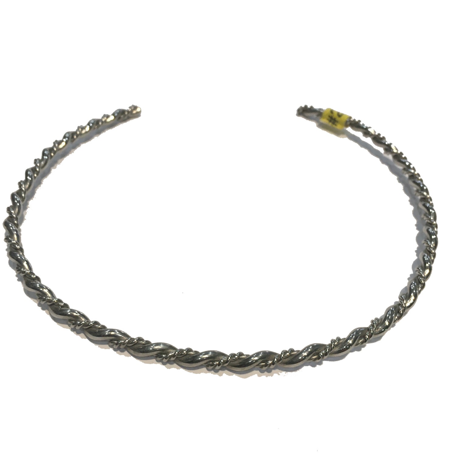SLIDE CHOKER ANTIQUE LOOK TWIST SILVER/BLACK STAINLESS STEEL 3/16