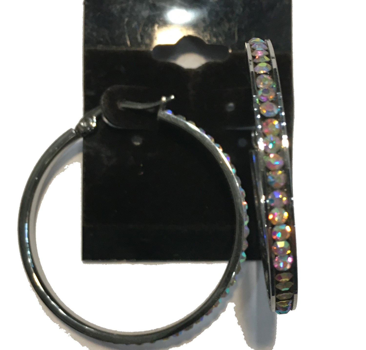 Rainbow Imitation Crystals Earrings 40 MM