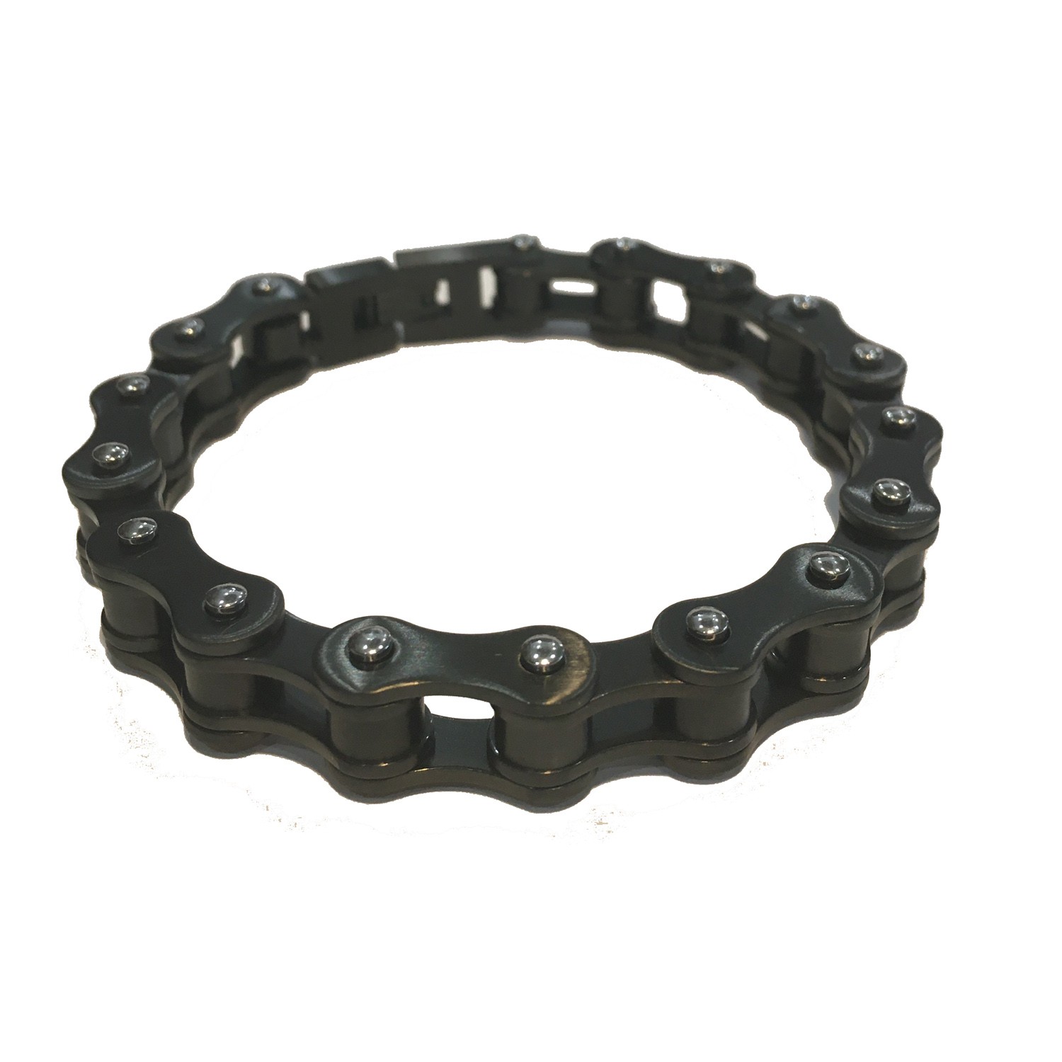 DARK GALVANIZED (DISTRESSED)  MENS MOTORCYCLE CHAIN BRACELET STAINLESS STEEL 9