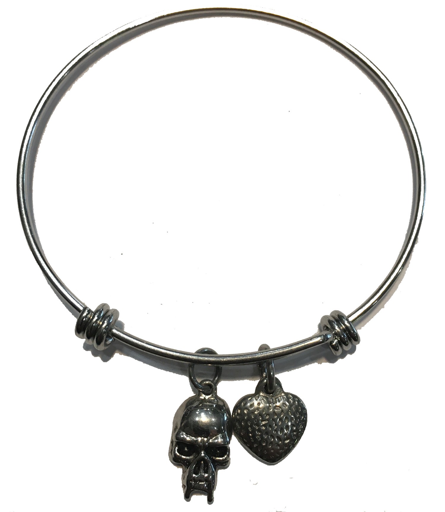 ALEX & ANI STYLE BRACELET WITH FANG SKULL SILVER STAINLESS STEEL