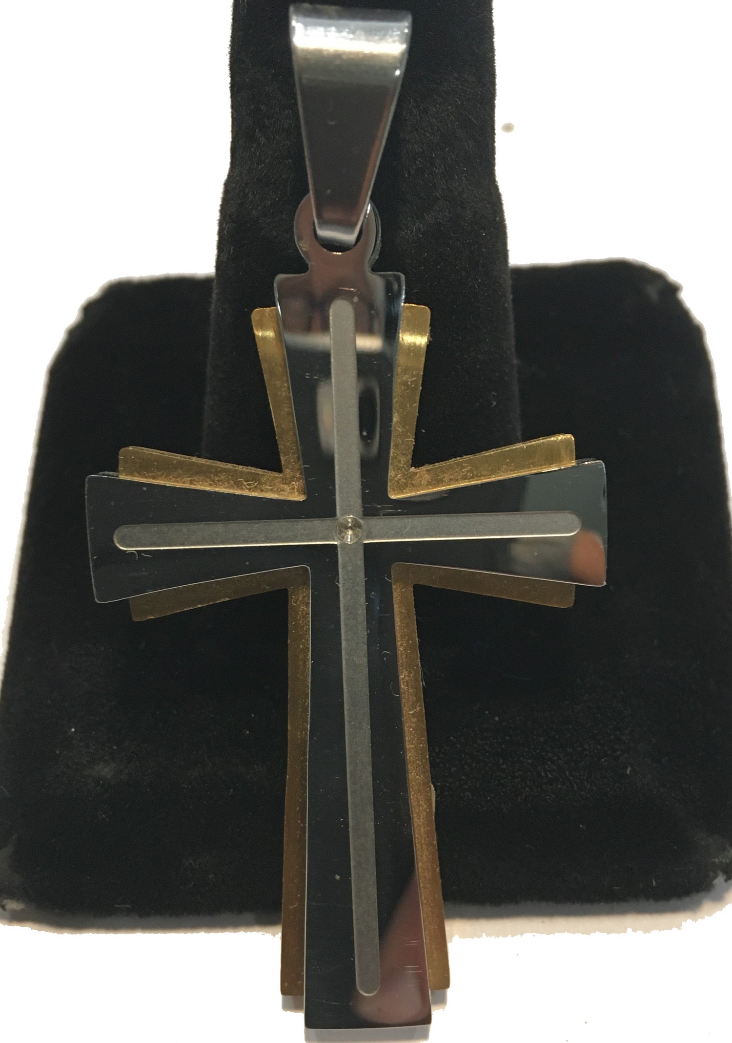 CROSS MEDIUM SILVER DOUBLE LAYER WITH GOLD BACK STAINLESS STEEL