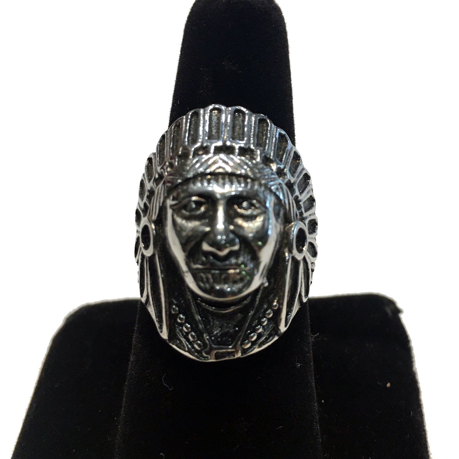 INDIAN HEAD MENS RING STAINLESS STEEL